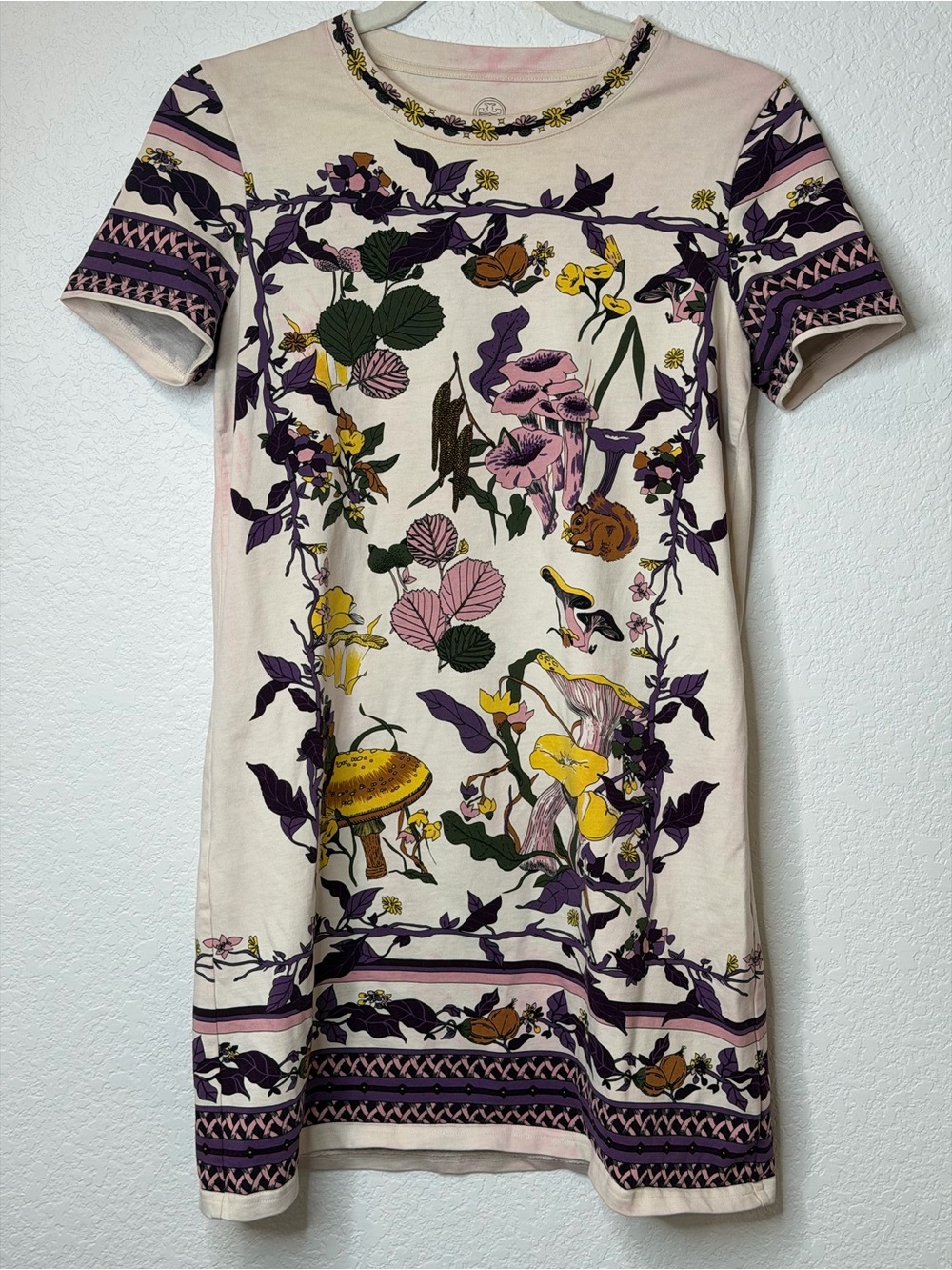 Tory Burch Most Wanted Mushroom Party Floral T-shirt Dress Women’s Small READ